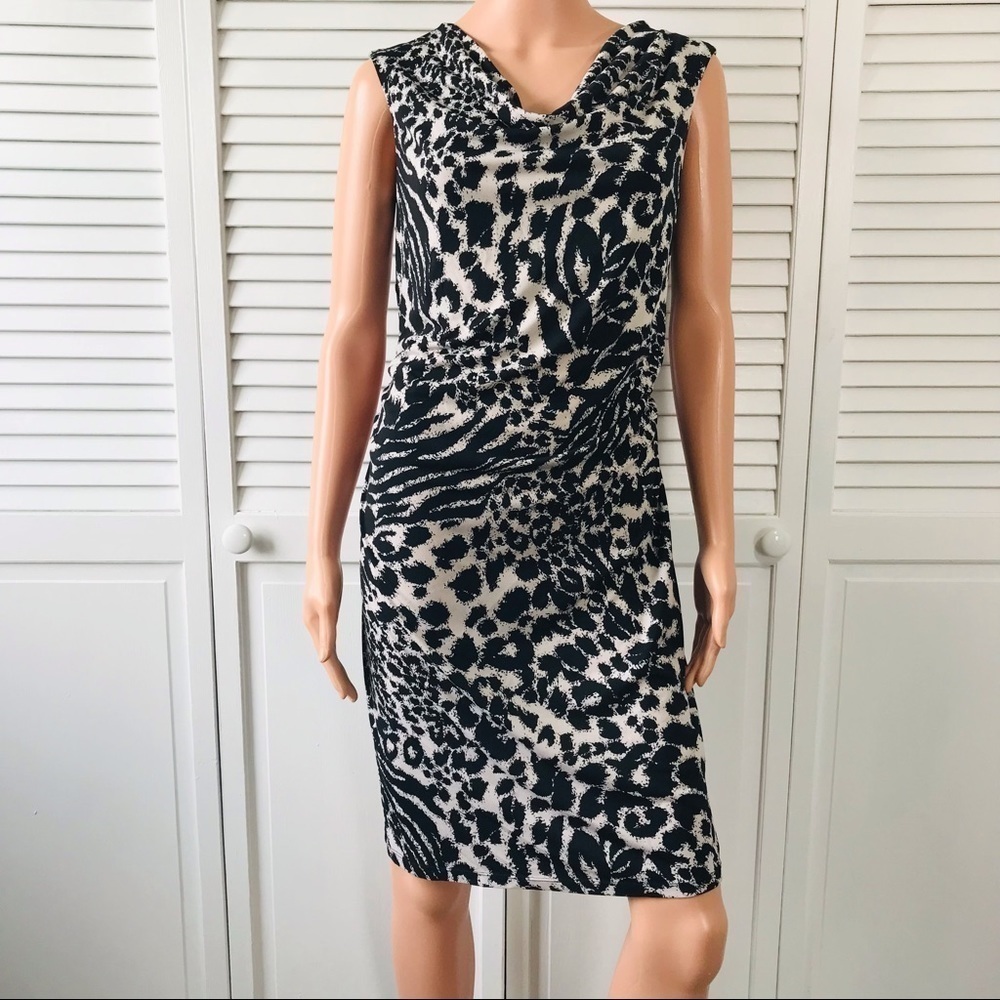 MOTHERHOOD Gray Black Animal Print Sleeveless Dress Size Small